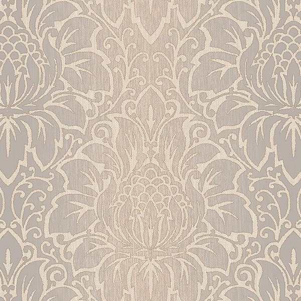 Manhattan Comfort Evanston 32.7 Ft. X 20.5 In. Vinyl Beige Modern Damask Wallpaper Covering
