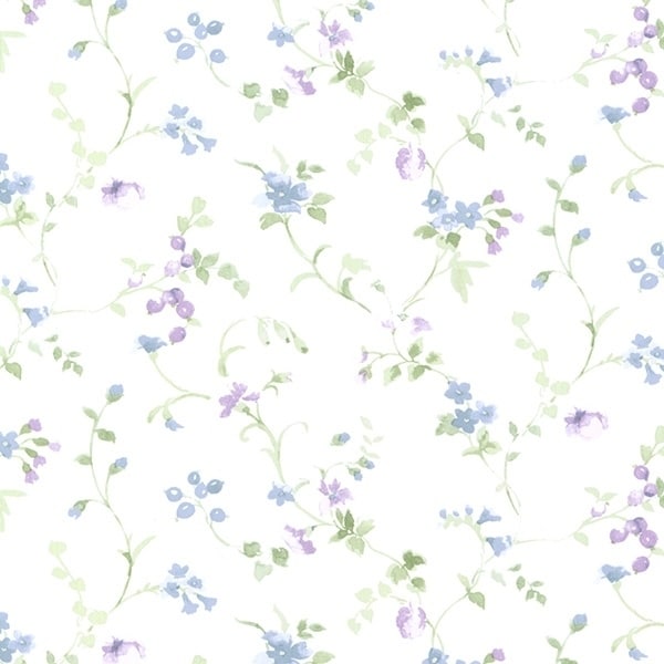 Manhattan Comfort Everett 32.7 Ft. X 20.5 In. Vinyl Green Painted Floral Trail Wallpaper Covering