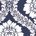 Manhattan Comfort Floral Damask Paper And Vinyl 32.7 Foot X 20.5 Inch Wallpaper 32.7 X 20.5