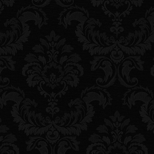 Manhattan Comfort Hyattsville 32.7 Ft. X 20.5 In. Vinyl Black Silk Damask Wallpaper Covering