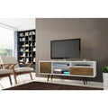 Manhattan Comfort Liberty 70.86 Mid Century Modern Tv Stand With 4 Shelving Spaces And 1 Drawer With Solid Wood Legs
