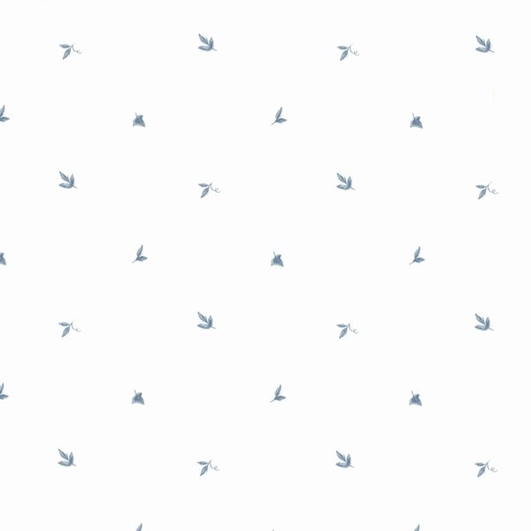 Manhattan Comfort Norfolk 32.7 Ft. X 20.5 In. Vinyl Blue Leaves Harlequin Wallpaper Covering
