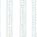 Manhattan Comfort Quincy 32.7 Ft. X 20.5 In. Vinyl Blue Floral Stripe Wallpaper Covering