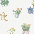 Manhattan Comfort Suffolk 32.7 Ft. X 20.5 In. Vinyl Blue Floral Toile Wallpaper Covering