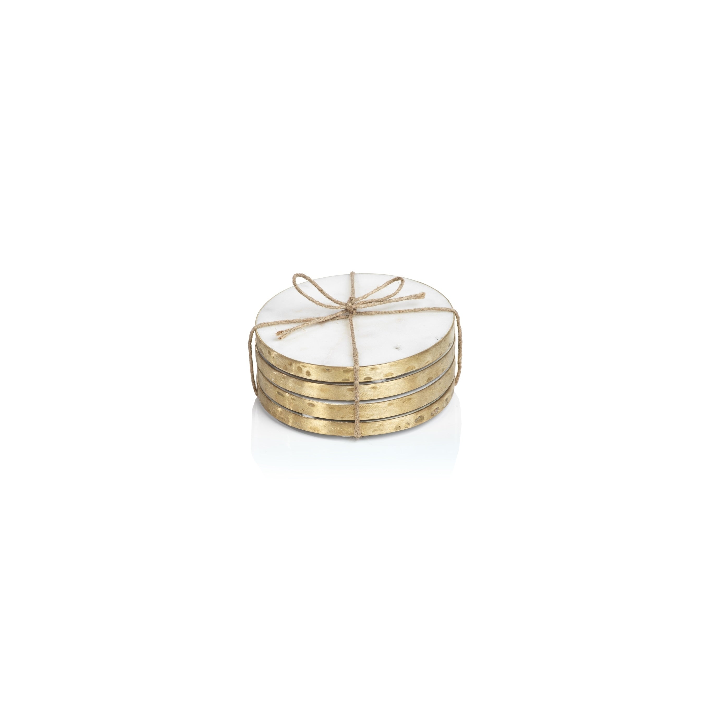 Mannara 4 Inch Round Marble Coasters Set Of 4