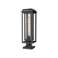 Mansfield 1 Light 20 Matte Black Seedy Shade Outdoor Post Lantern W Inner Cage