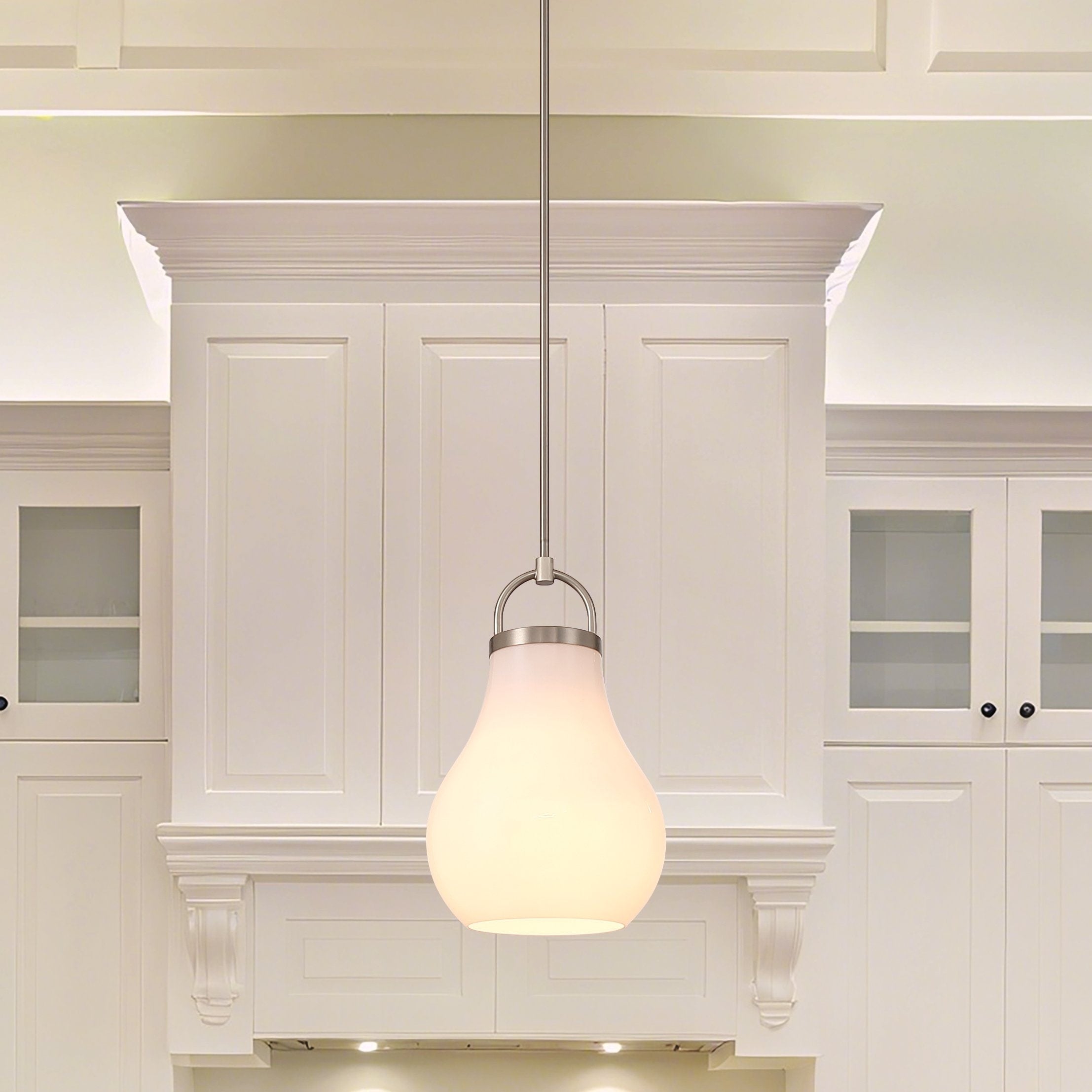 Mansfield 12 Inch 1 Light Champagne Gold Pendant Light With Opal Glass Shade