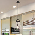 Mansfield 12 Inch 1 Light Matte Black Pendant Light With Clear Glass Shade