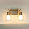 Mansfield 16 Inch 2 Light Champagne Gold Vanity Light With Clear Glass Shades