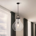 Mansfield 18 Inch 1 Light Matte Black Pendant Light With Clear Glass Shade