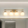 Mansfield 34 Inch 4 Light Champagne Gold Vanity Light With Opal Glass Shades