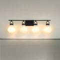 Mansfield 34 Inch 4 Light Matte Black Vanity Light With Opal Glass Shades