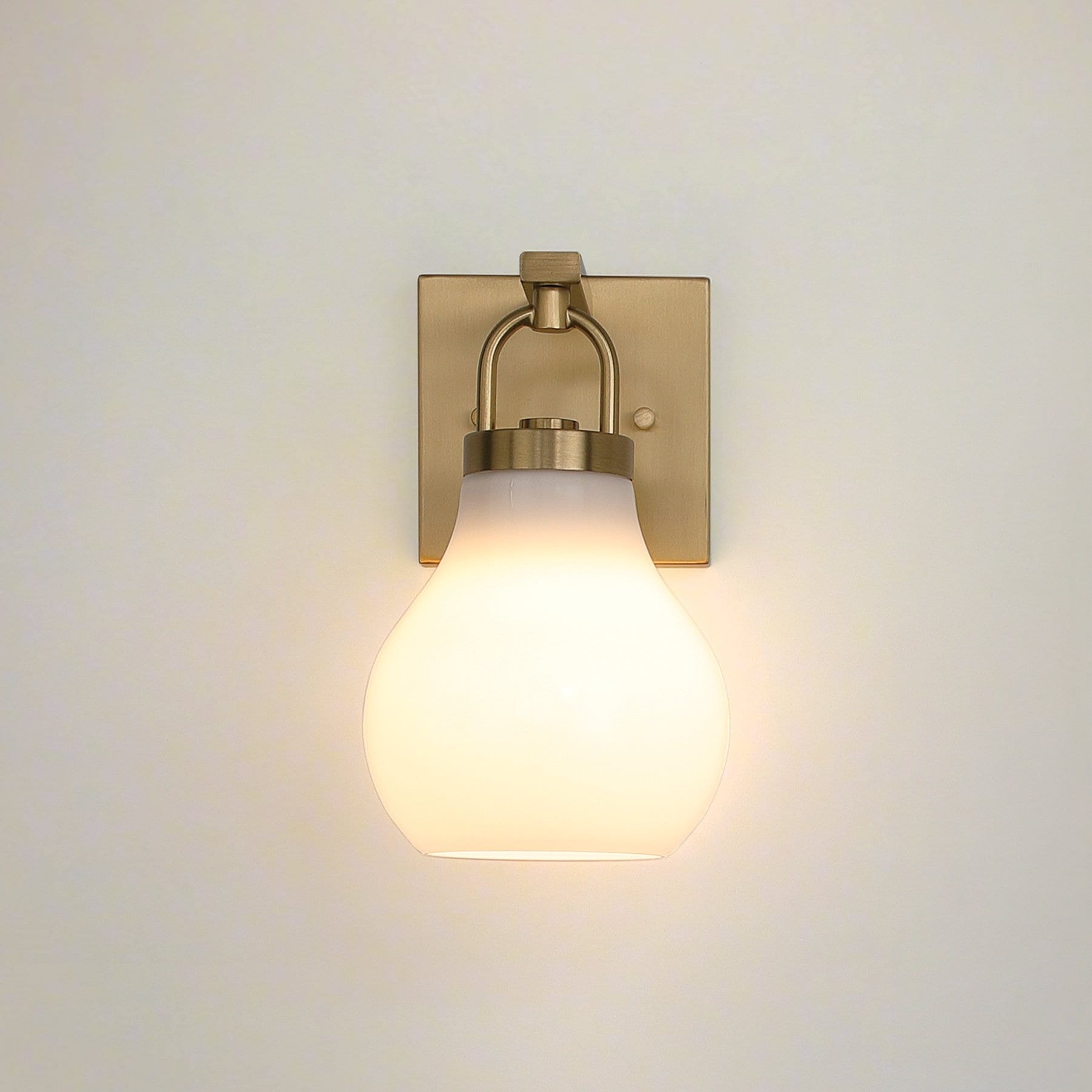 Mansfield 6 Inch 1 Light Champagne Gold Vanity Light With Opal Glass Shade