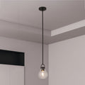 Mansfield 6 Inch 1 Light Matte Black Pendant Light With Clear Glass Shade