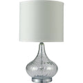 Gracewood Hollow Ajanovic Clear Bulbous Glass Lamp With Cream Drum Shade