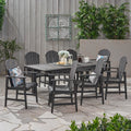 Mantero Outdoor 8 Seater Acacia Wood Adirondack Dining Set By Christopher Knight Home