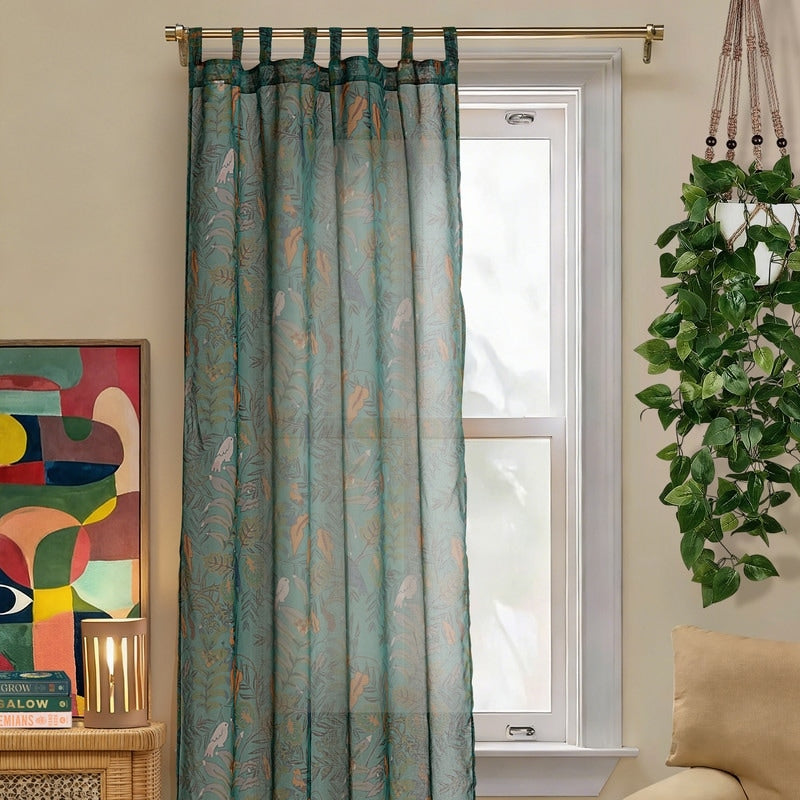 Manuela Single 84 Inch Botanical Sheer Curtain Panel By Jungalow