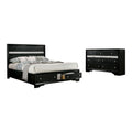 Silver Orchid Manzini Black 2 Piece Bed And Dresser Set