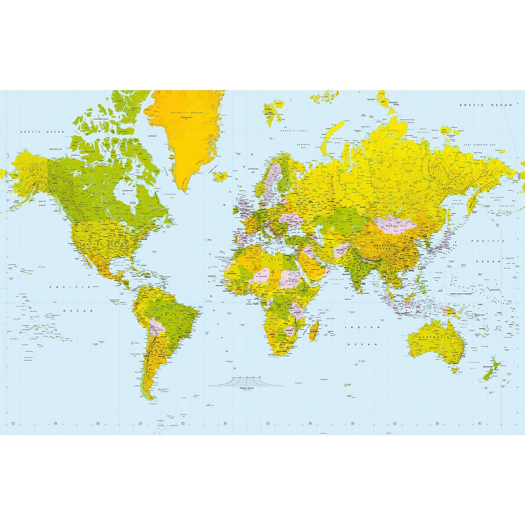 Wizard Genius Map Of The World Wall Mural