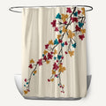 Maple Hues Flower Print Shower Curtain 71 X 74