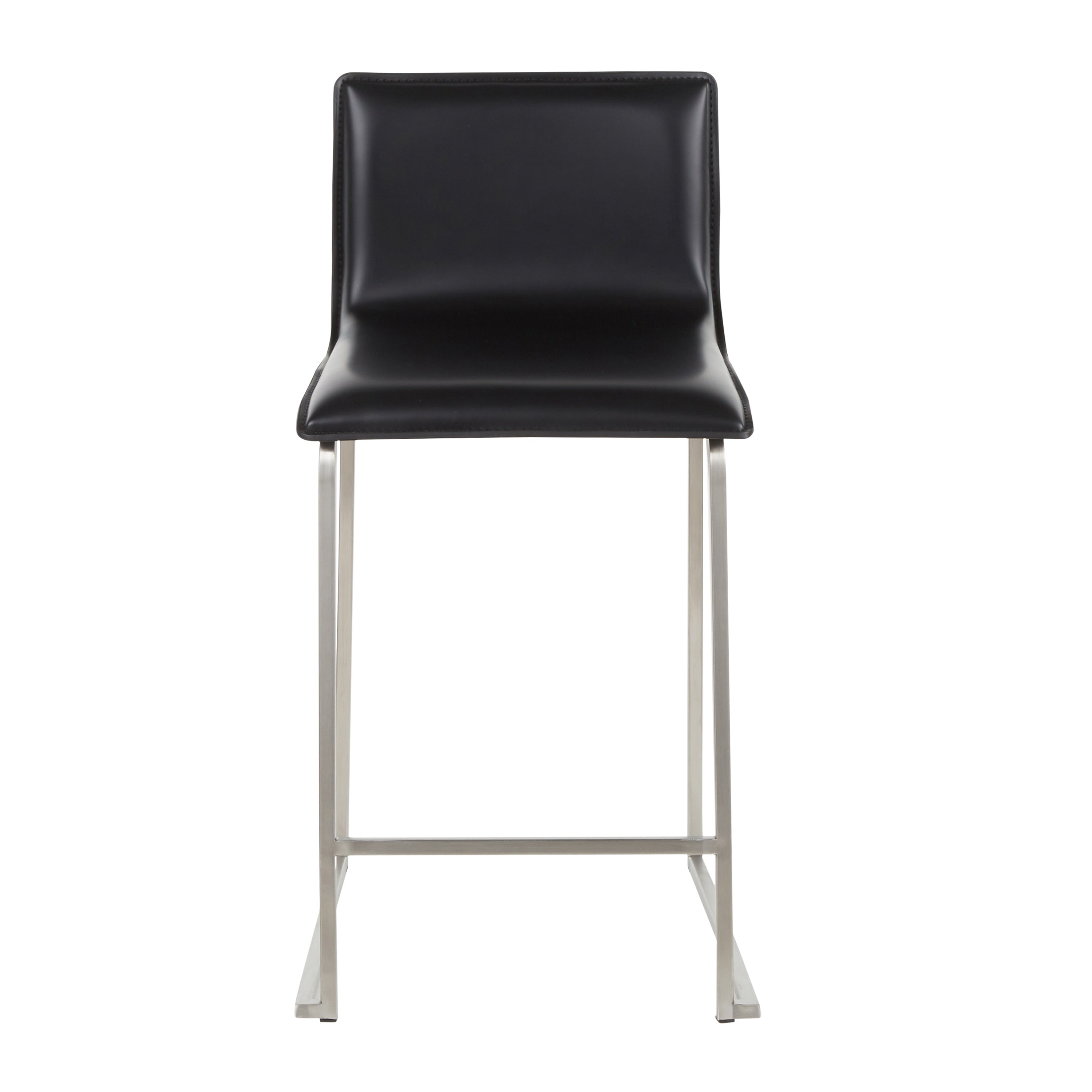 Mara 26 In. Contemporary Upholstered Counter Stool In Stainless Steel Set Of 2 N A