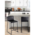 Mara 26 In. Contemporary Upholstered Counter Stool In Black Metal Set Of 2 N A