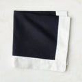 Mara Black with White Bordered Organic Cotton Sateen Rectangle Placemat