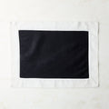 Mara Black with White Bordered Organic Cotton Sateen Napkin