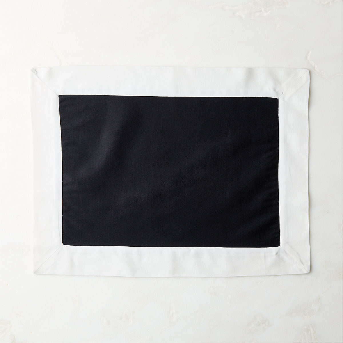Mara Black with White Bordered Organic Cotton Sateen Napkin