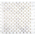 Marble 1 1 2X3 4 Inch Oval Polished Mosaic In Contempo White 12X12