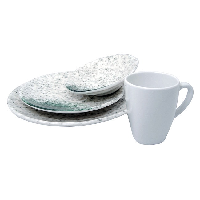 Marble Melamine 4 Piece Dinner Set