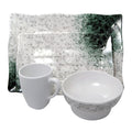 Marble Melamine 4 Piece Dinner Set White
