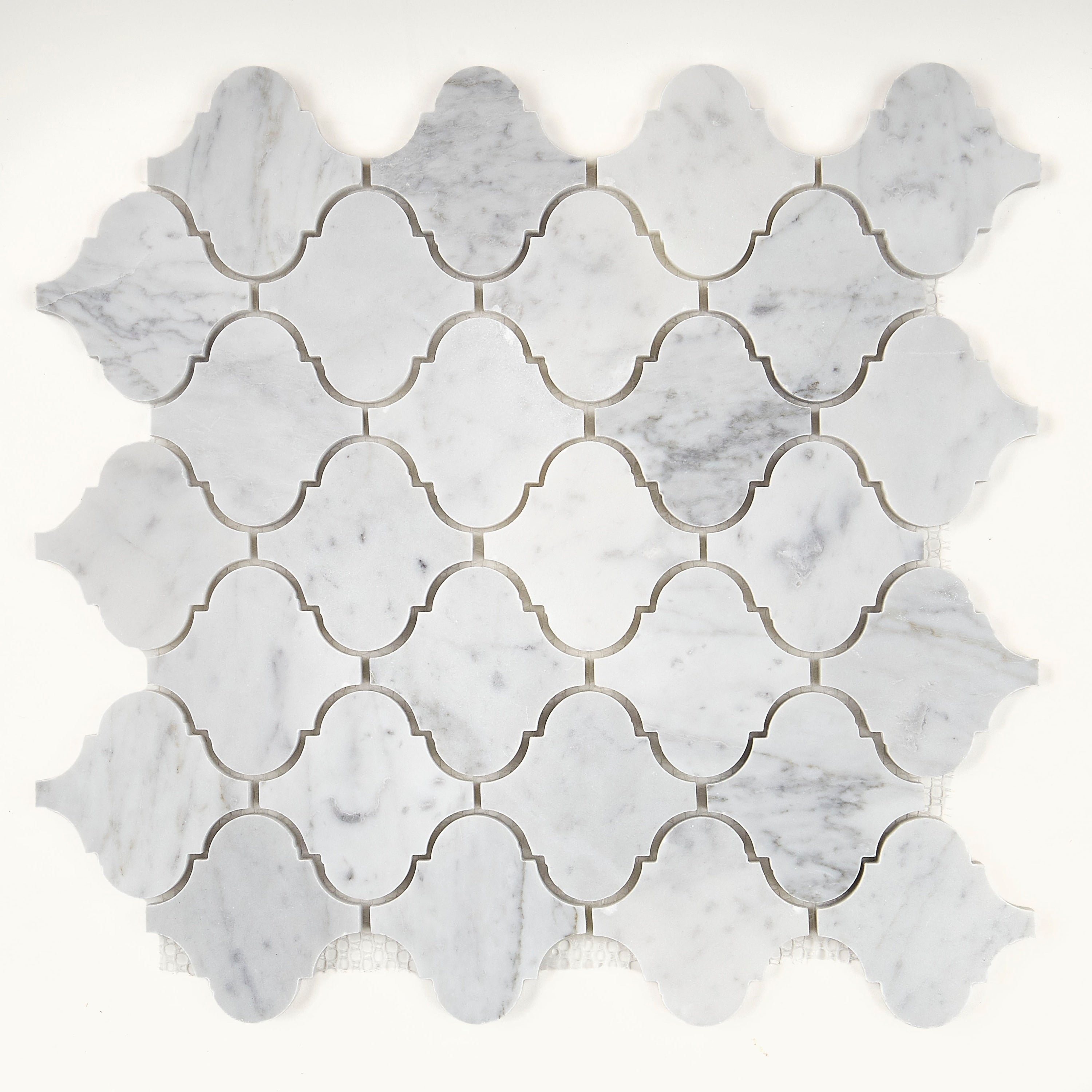 Marble Polished 3X3 Inch Baroque Mosaic In Carrara White 13X13