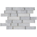 Marble Polished Random 3 8 Inch Linear Mosaic In First Snow Elegance 18X11.5