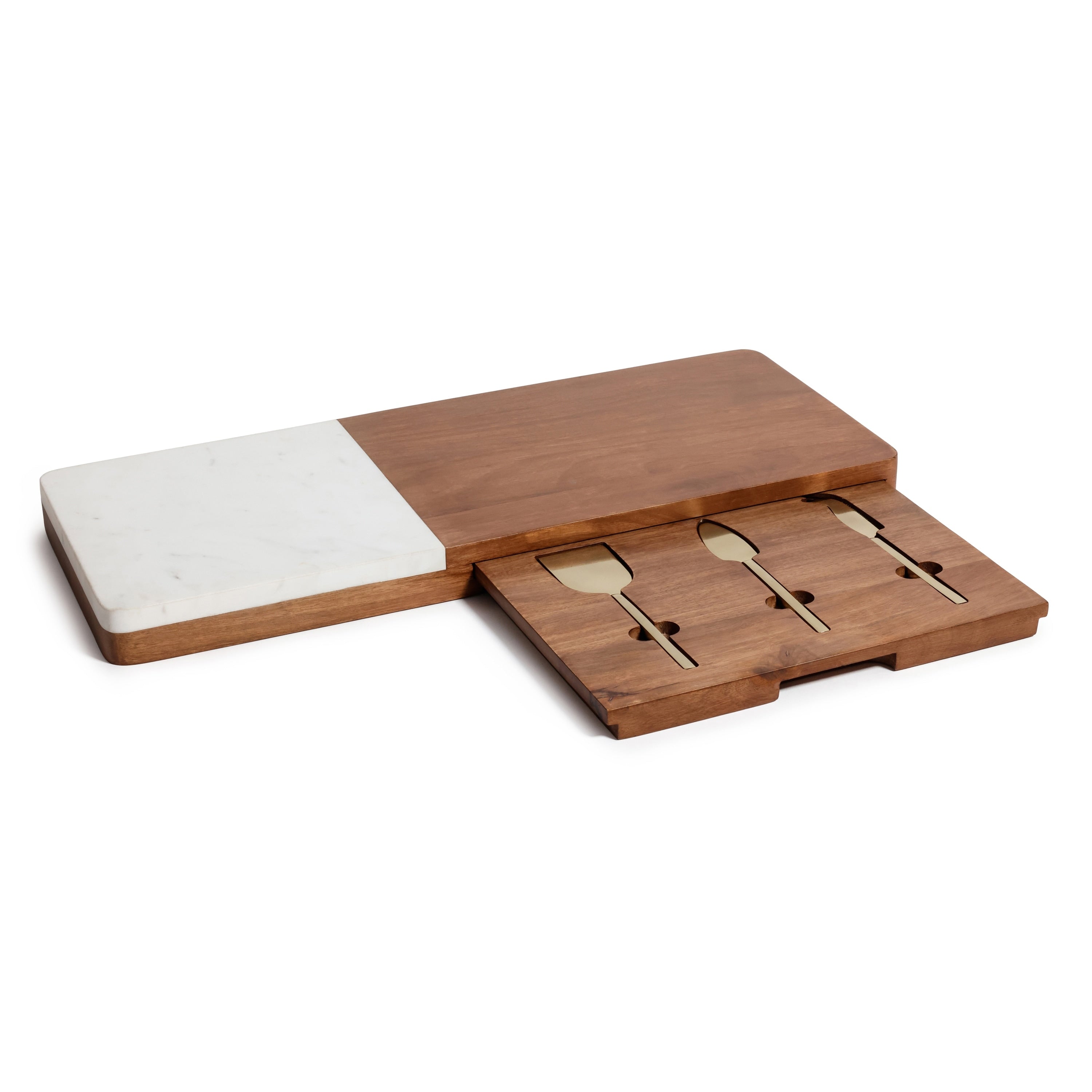 Marble Mango Wood Charcuterie Board With Cheese Knife Set