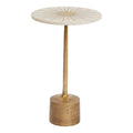 12 R Marble Metal Sunburst Table With Pedestal Base