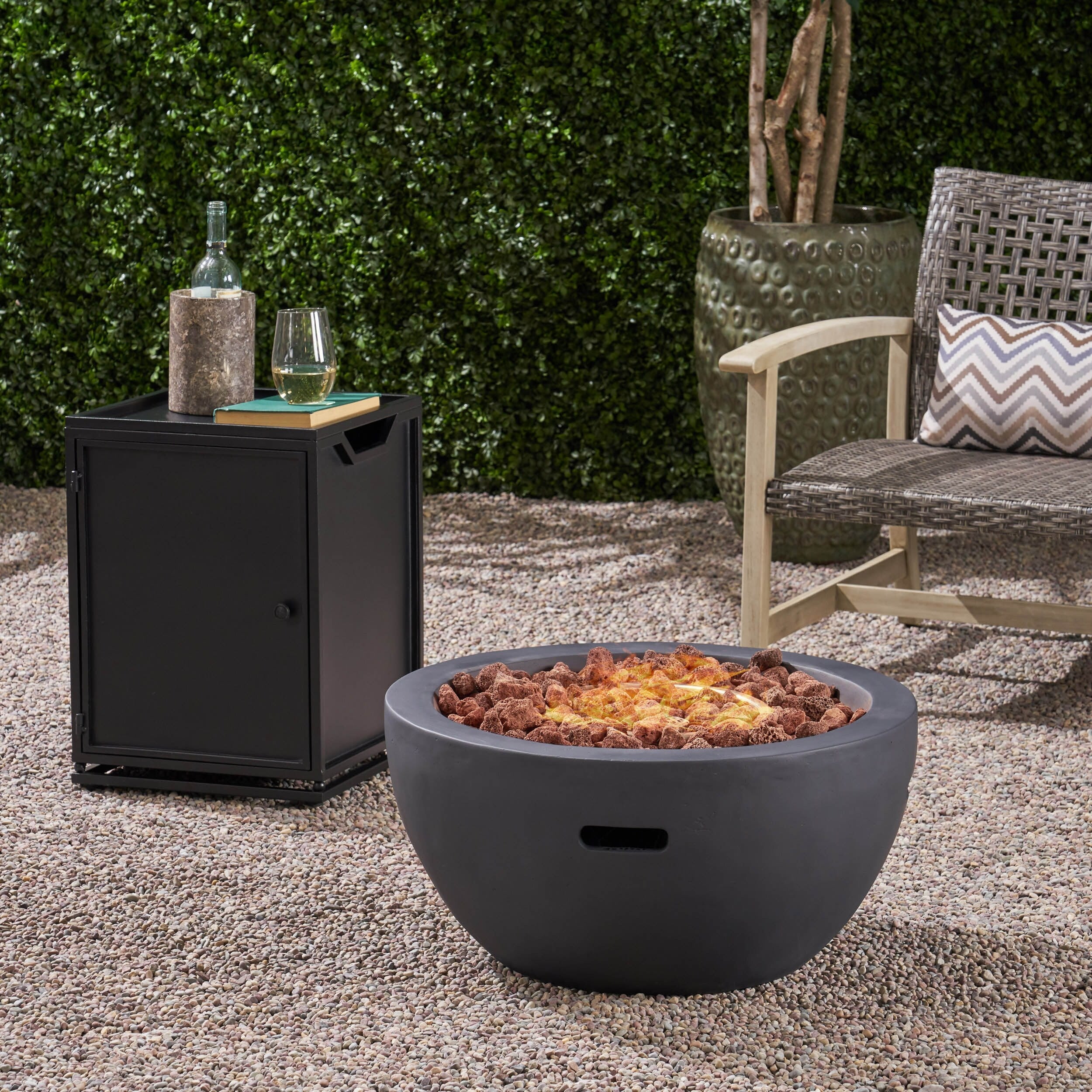Marcel Outdoor 27 Bowl Shaped Fire Pit By Christopher Knight Home