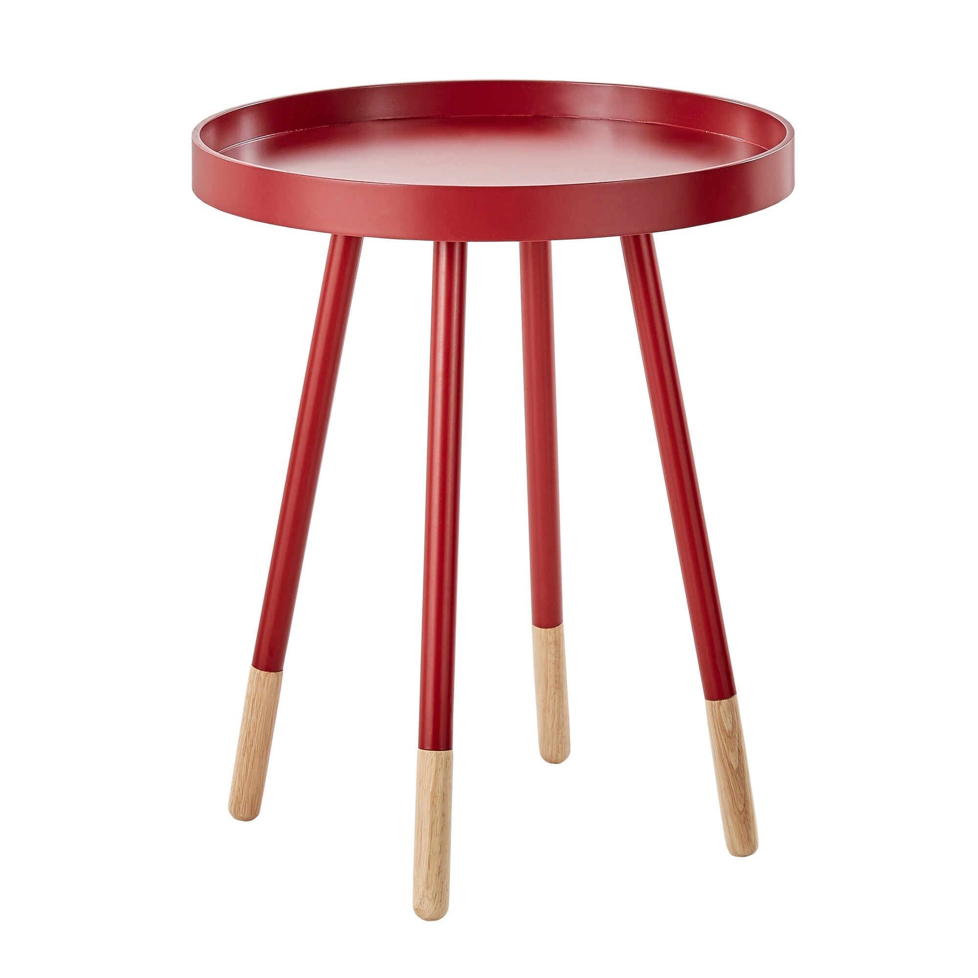 Marcella Paint Dipped Round Spindle Tray Top Side Table Inspire Q Modern