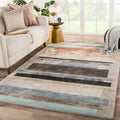 Marcet Handmade Geometric Gray Pink Area Rug