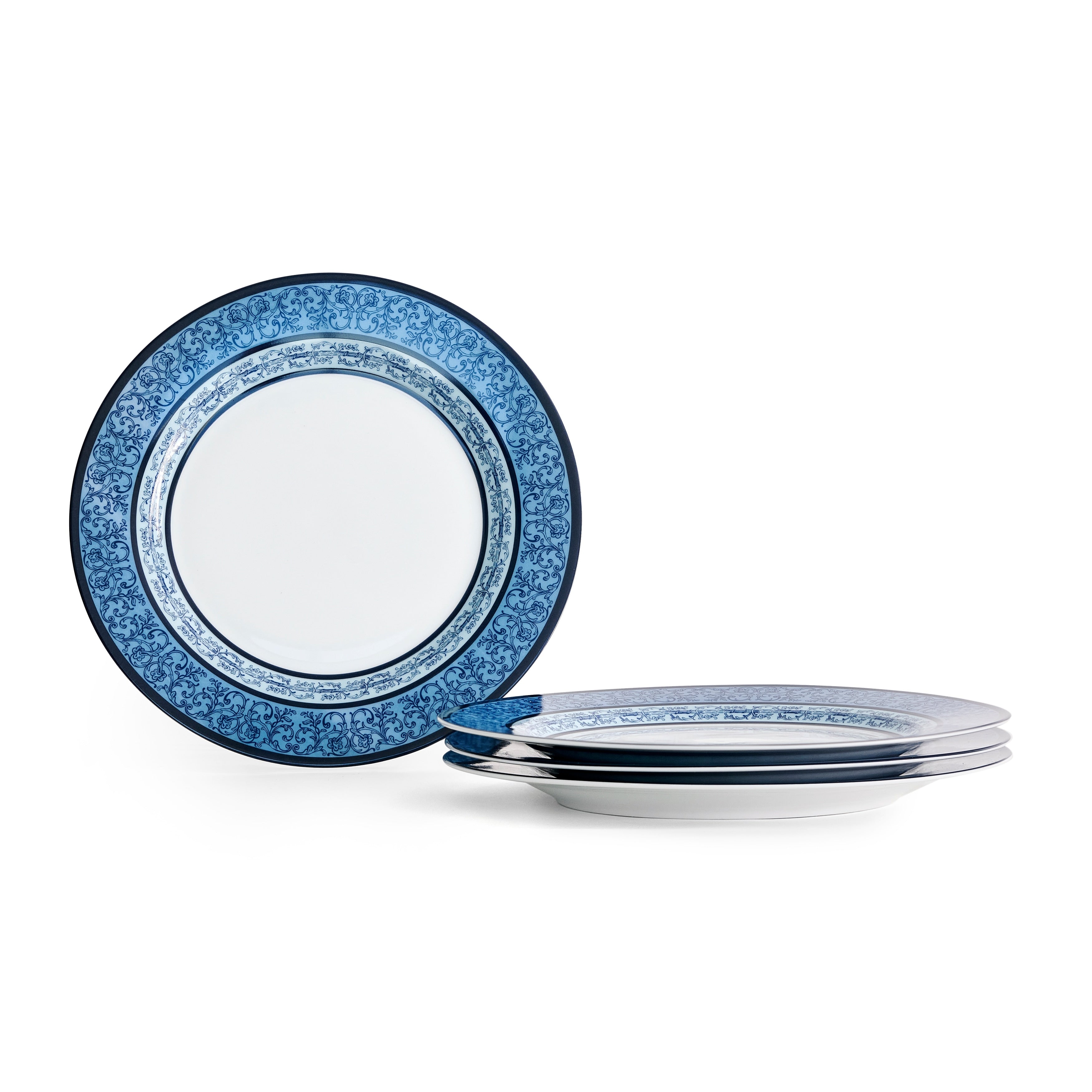 Marchesa Monarcha 4 Piece Porcelain Dinner Plate Set Blue