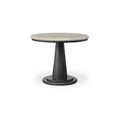 Maren Outdoor Dining Table Round Concrete Gloss Top Tile Like Texture Water Resistant Scratch Resistant Seats 4 Cream