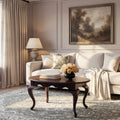 Mareo 38 In. W Oval Wood Traditional Queen Anne Coffee Table
