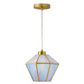 Margaux River Of Goods Blue And Pink Stained Glass And Metal 10 Inch Pendant Light With Adjustable Hanging Cord