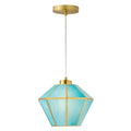 Margaux River Of Goods Green Stained Glass And Metal 10 Inch Pendant Light With Adjustable Hanging Cord 10 X 10 X 59