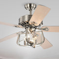 Mari Satin Nickel 52 Inch 5 Blade Lighted Ceiling Fan Includes Remote