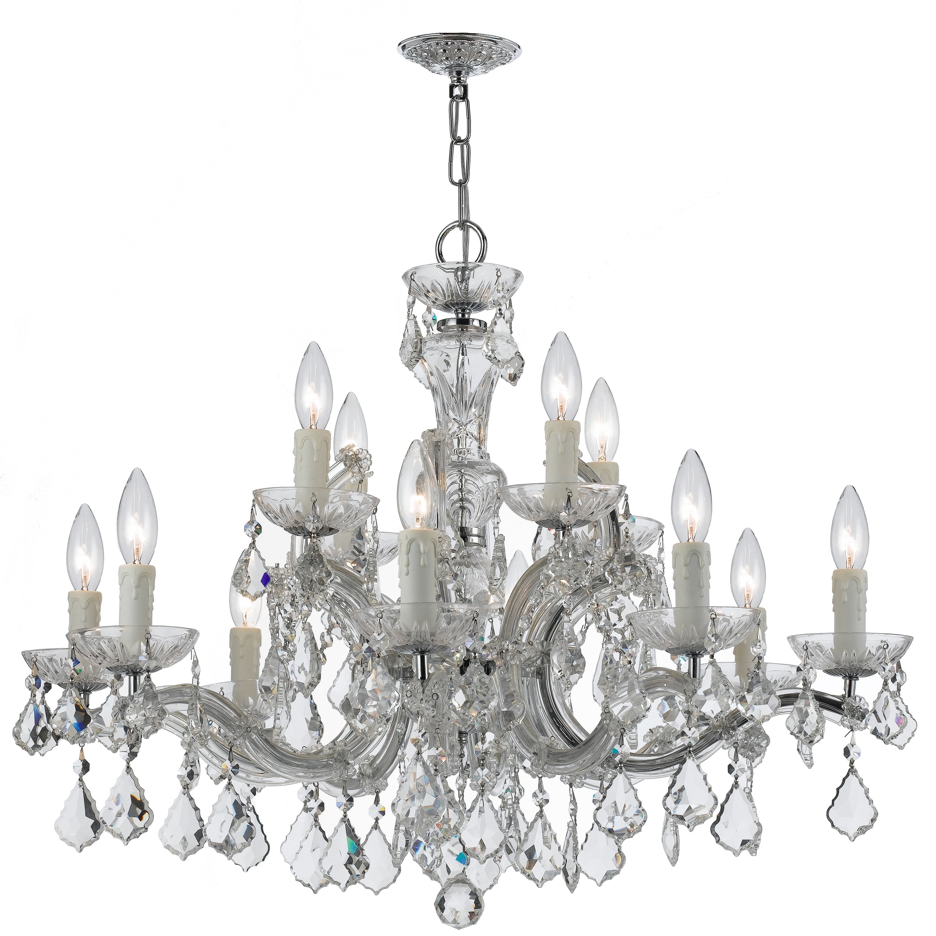Crystorama Maria Theresa Collection 12 Light Polished Chrome Crystal Chandelier Chrome