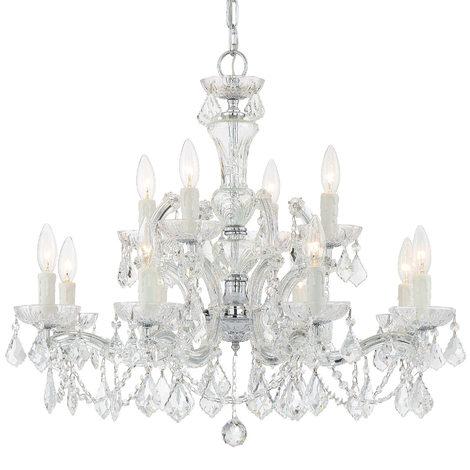 Crystorama Maria Theresa Collection 12 Light Polished Chrome Swarovski Strass Crystal Chandelier Chrome