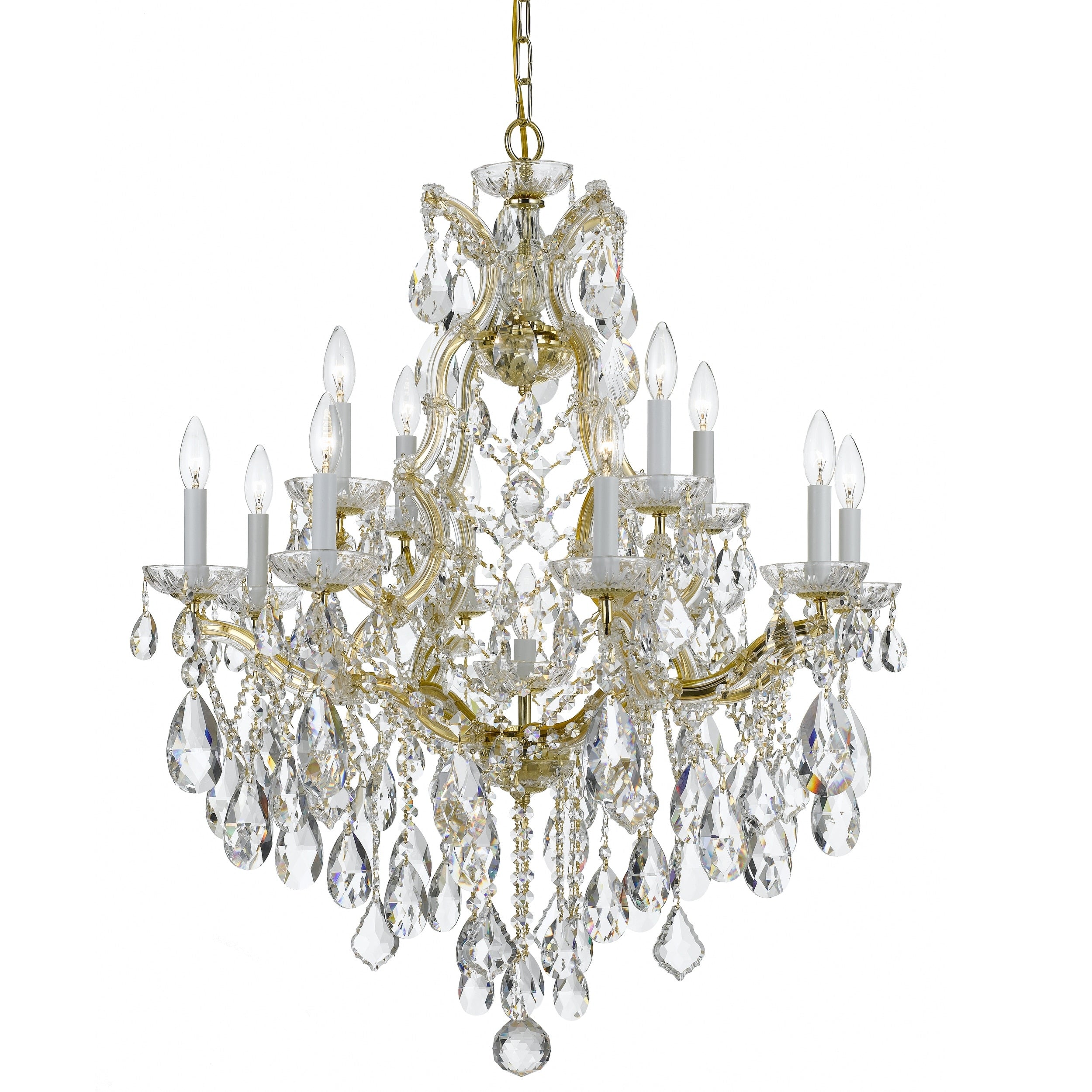Maria Theresa 13 Light Gold Swarovski Strass Crystal Chandelier Gold