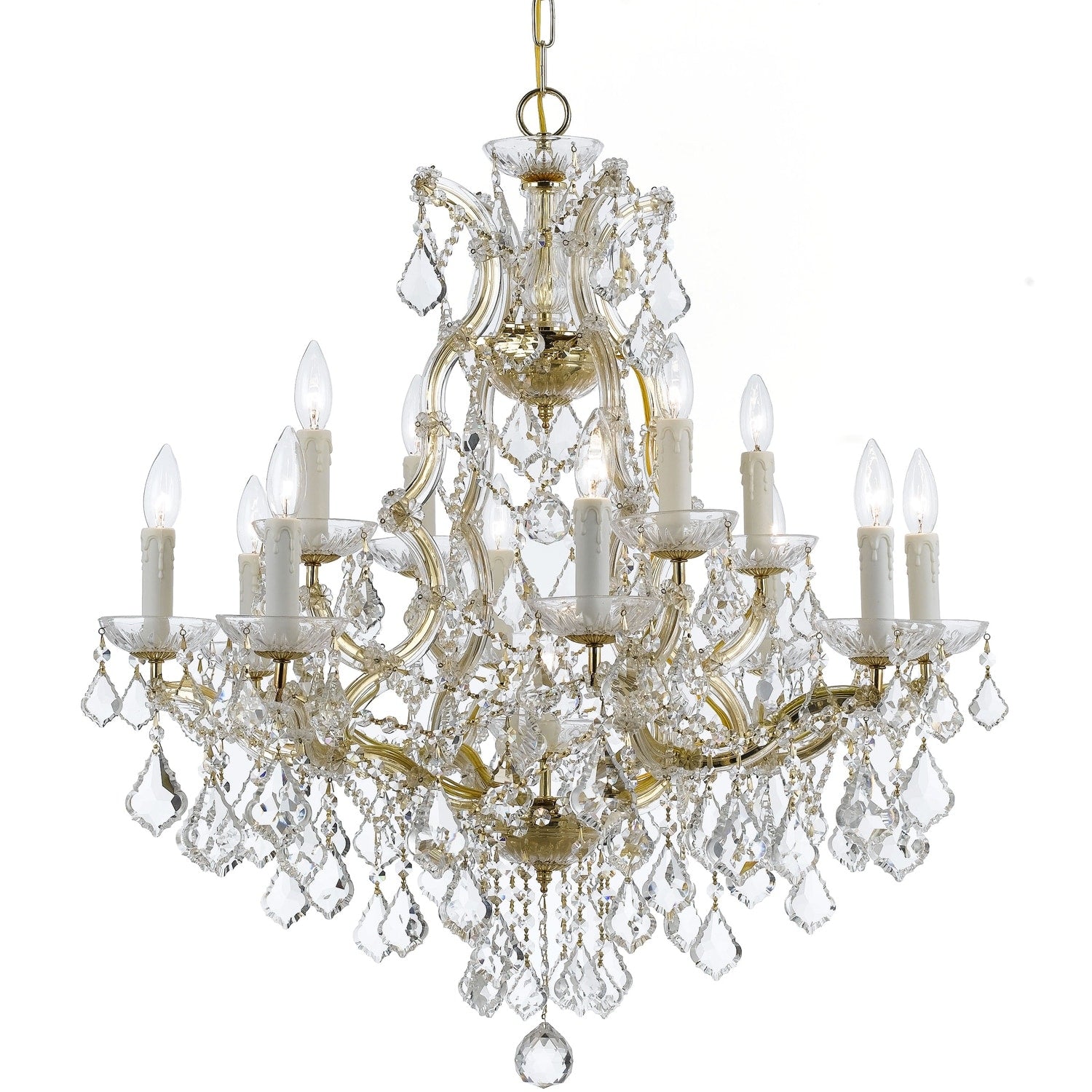 Maria Theresa 13 Light Gold Swarovski Strass Crystal Chandelier Gold