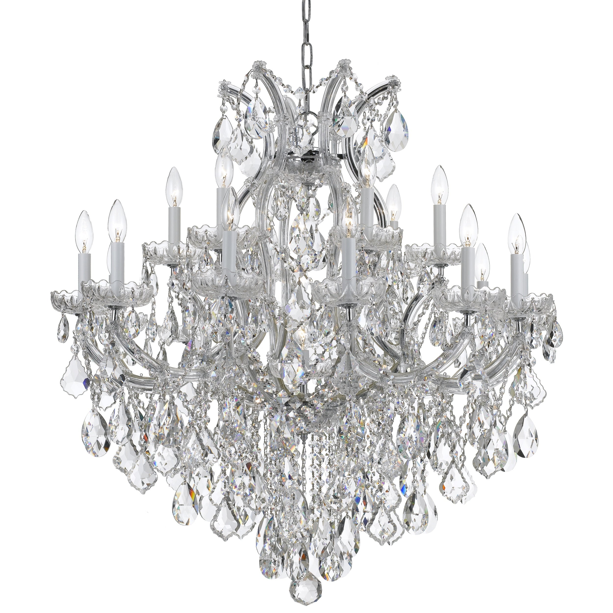 Crystorama Maria Theresa 19 Light Chrome Swarovski Strass Crystal Chandelier Chrome